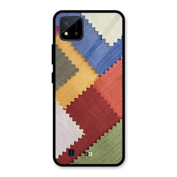 Printed Fabric Glass Back Case for Realme C11 2021