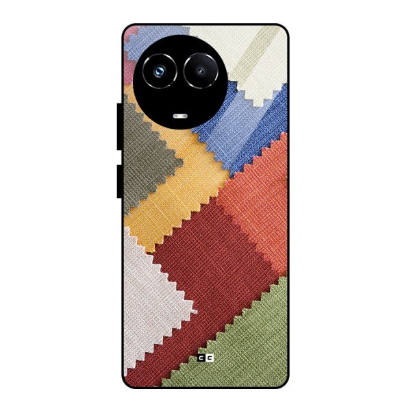 Printed Fabric Glass Back Case for Realme Narzo 60X