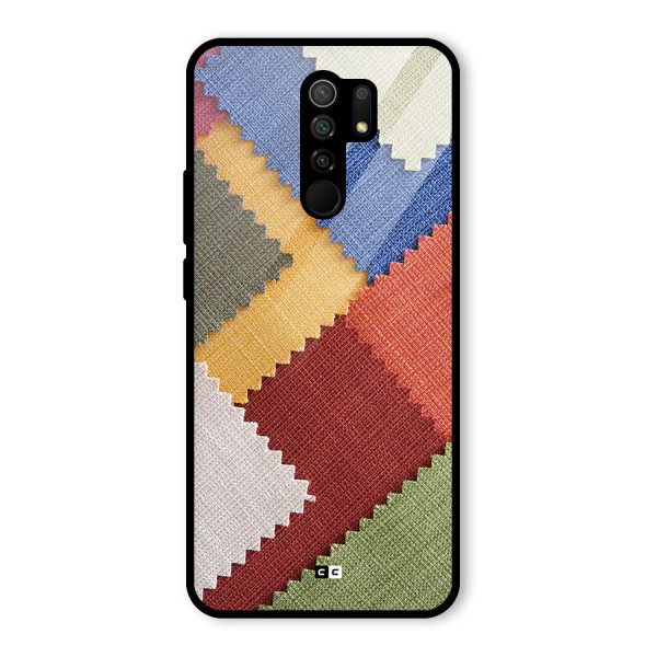 Printed Fabric Glass Back Case for Redmi 9 Prime