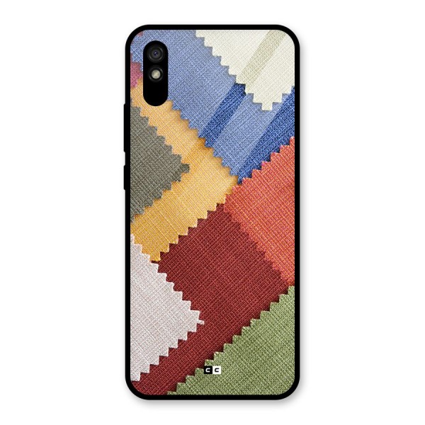 Printed Fabric Glass Back Case for Redmi 9i