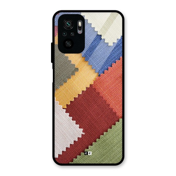 Printed Fabric Glass Back Case for Redmi Note 10