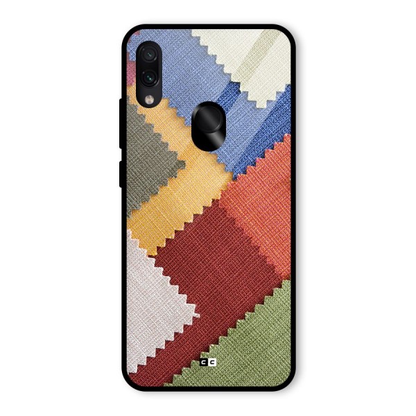 Printed Fabric Glass Back Case for Redmi Note 7