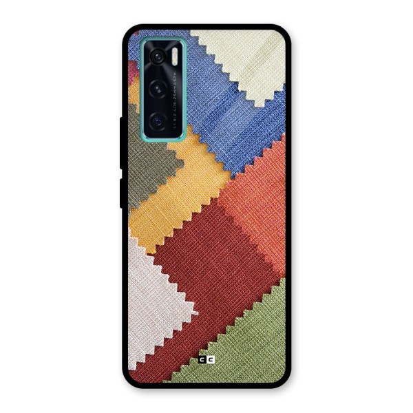 Printed Fabric Glass Back Case for Vivo V20 SE