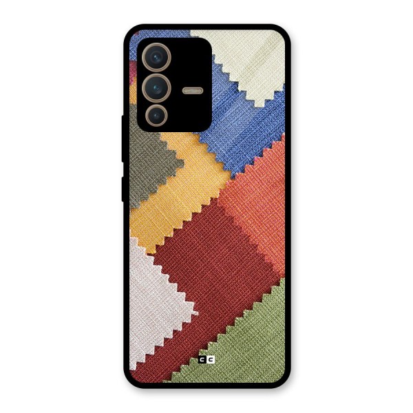 Printed Fabric Glass Back Case for Vivo V23 5G