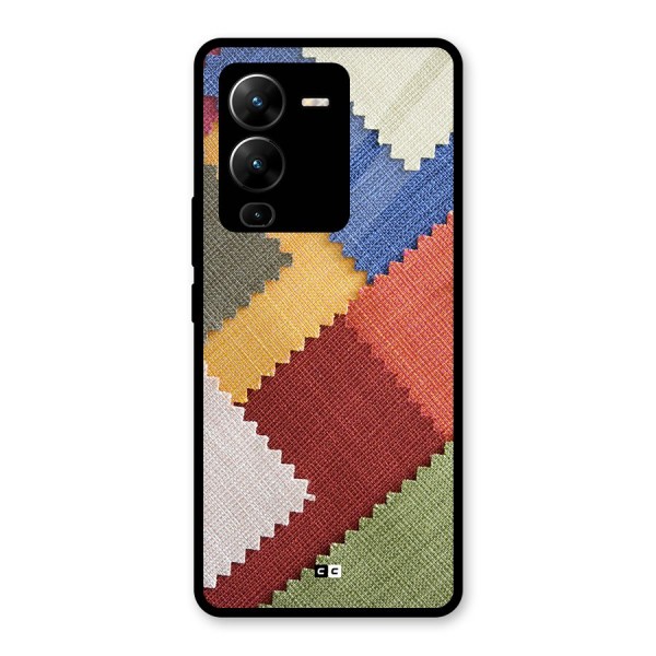 Printed Fabric Glass Back Case for Vivo V25 Pro