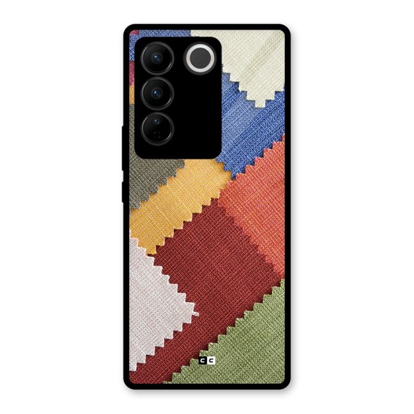 Printed Fabric Glass Back Case for Vivo V27 Pro