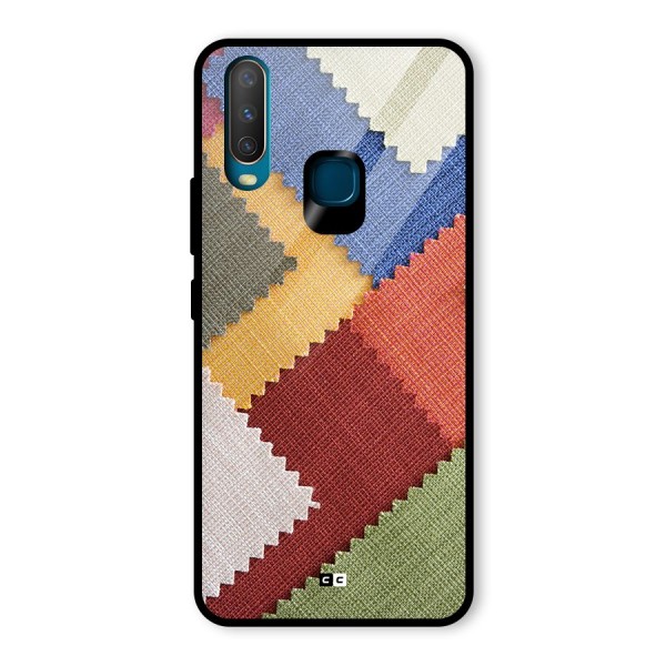 Printed Fabric Glass Back Case for Vivo Y12