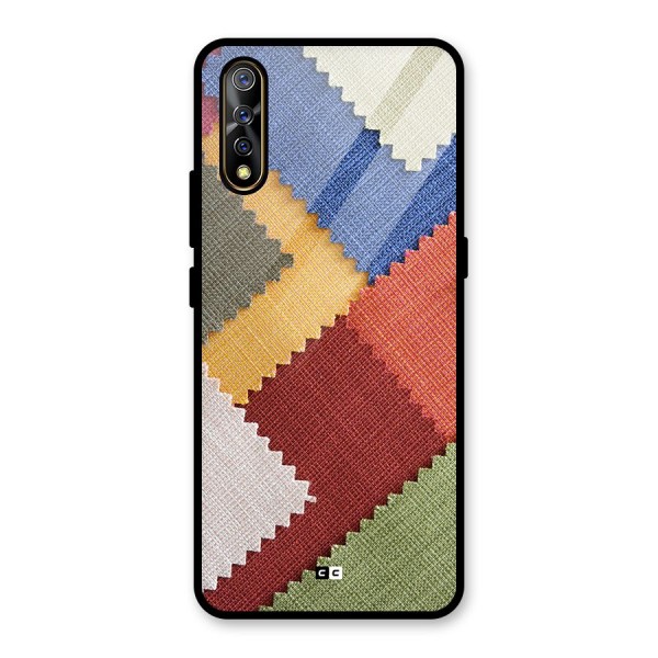 Printed Fabric Glass Back Case for Vivo Z1x