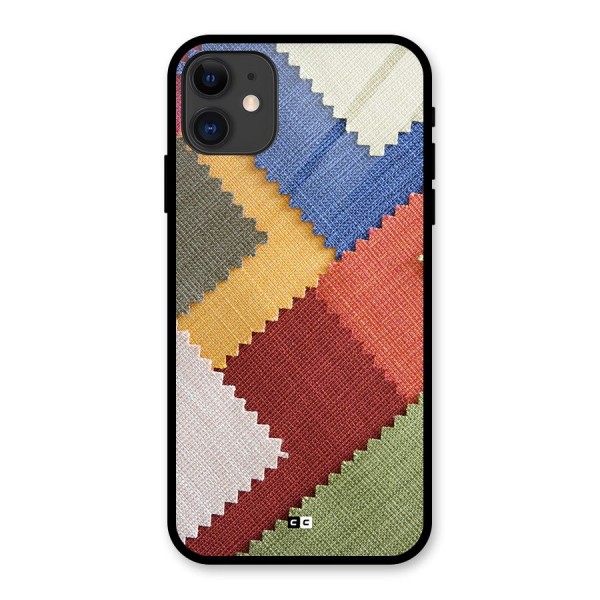 Printed Fabric Glass Back Case for iPhone 11