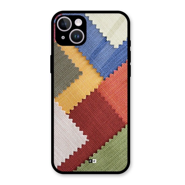 Printed Fabric Glass Back Case for iPhone 14 Plus