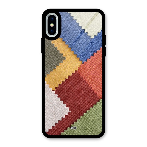 Printed Fabric Glass Back Case for iPhone X