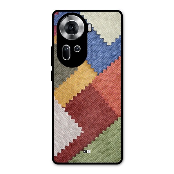 Printed Fabric Metal Back Case for Oppo Reno11 5G