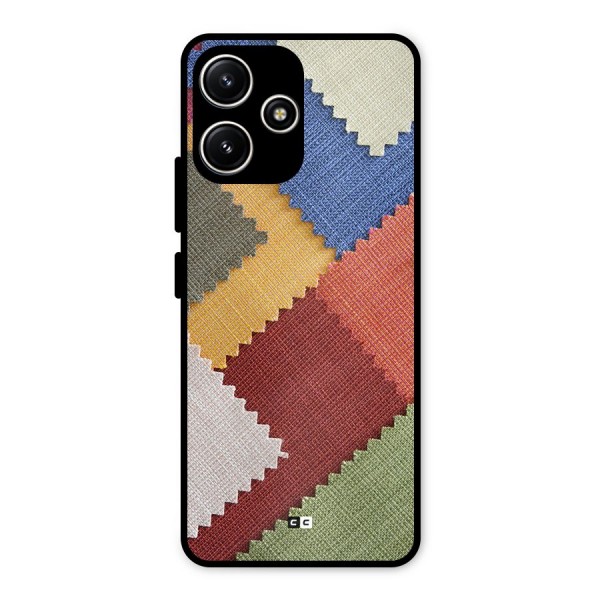 Printed Fabric Metal Back Case for Poco M6 Pro