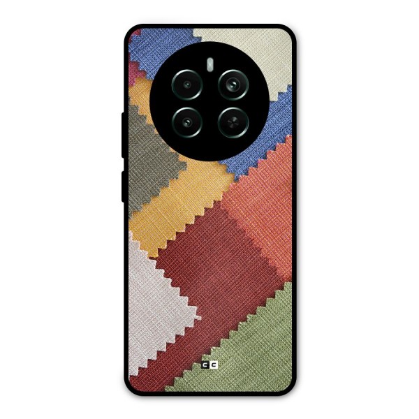 Printed Fabric Metal Back Case for Realme 12 Plus