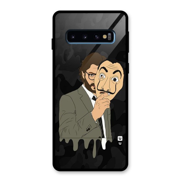 Professor Art Camouflage Glass Back Case for Galaxy S10