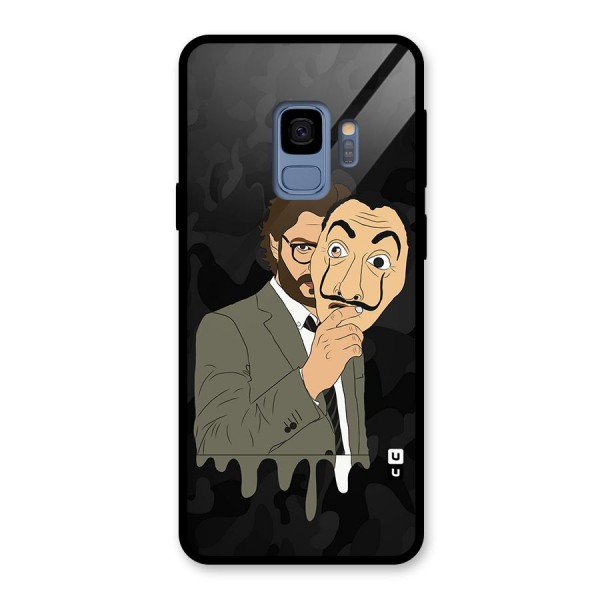 Professor Art Camouflage Glass Back Case for Galaxy S9