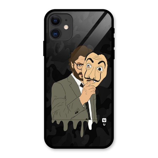 Professor Art Camouflage Glass Back Case for iPhone 11