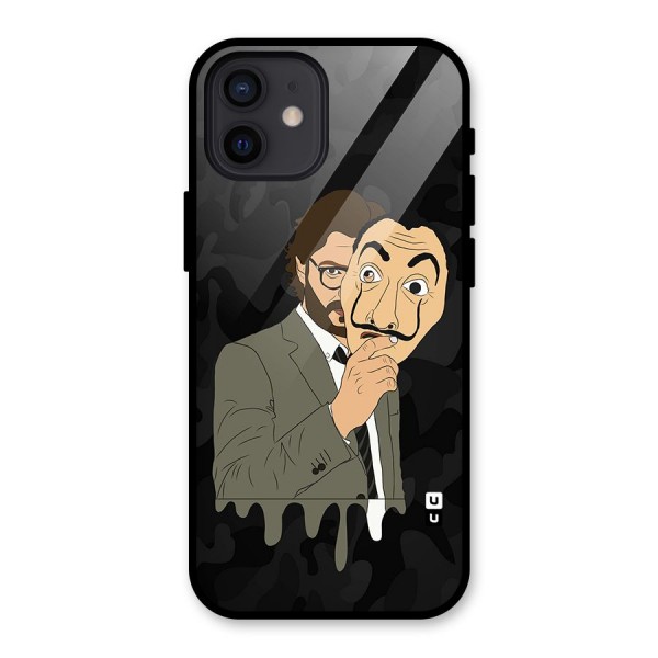 Professor Art Camouflage Glass Back Case for iPhone 12