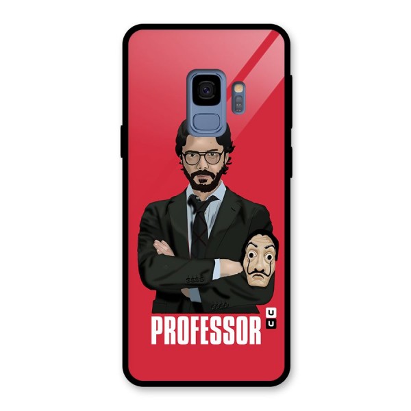 Professor Art Illustration Glass Back Case for Galaxy S9