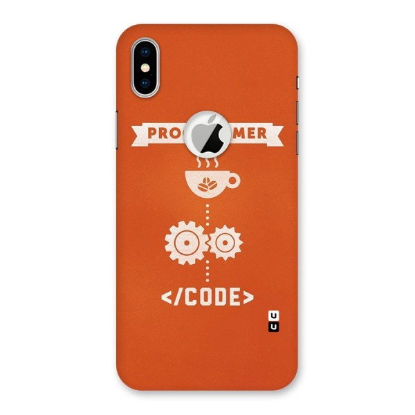 Programmer Coffee Code Back Case for iPhone XS Logo Cut