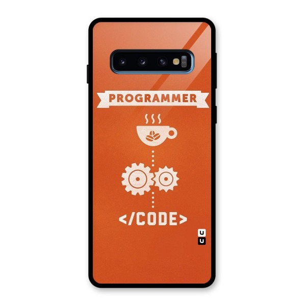 Programmer Coffee Code Glass Back Case for Galaxy S10