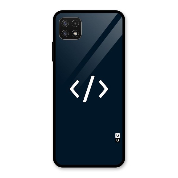 Programmers Style Symbol Glass Back Case for Galaxy A22 5G