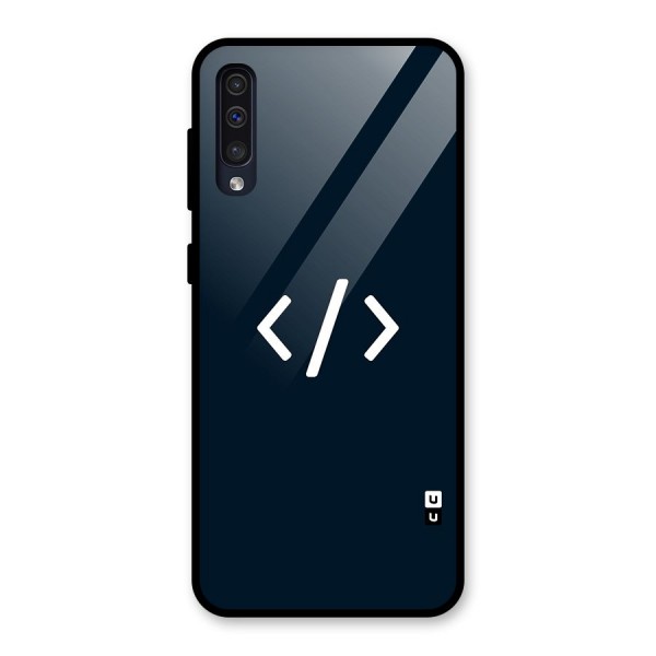 Programmers Style Symbol Glass Back Case for Galaxy A50s