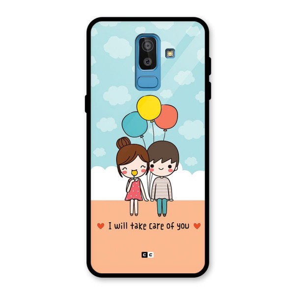 Promise To Care Glass Back Case for Galaxy J8