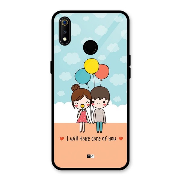 Promise To Care Glass Back Case for Realme 3