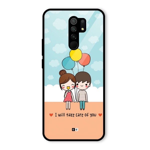 Promise To Care Glass Back Case for Redmi 9 Prime