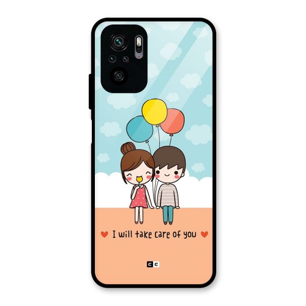 Promise To Care Glass Back Case for Redmi Note 10