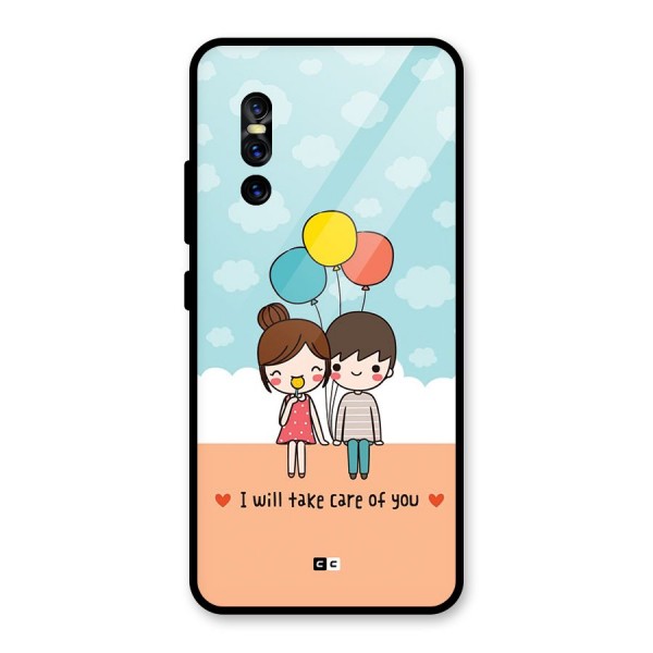 Promise To Care Glass Back Case for Vivo V15 Pro