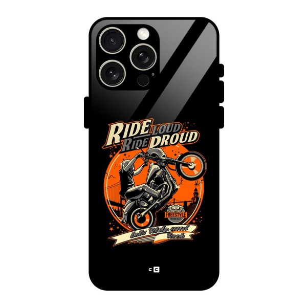 Proud Rider Glass Back Case for iPhone 15 Pro Max