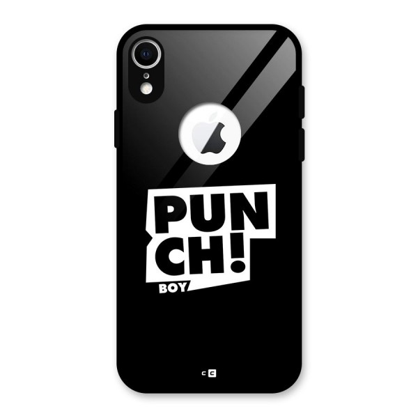 Punch Boy Glass Back Case for iPhone XR Logo Cut