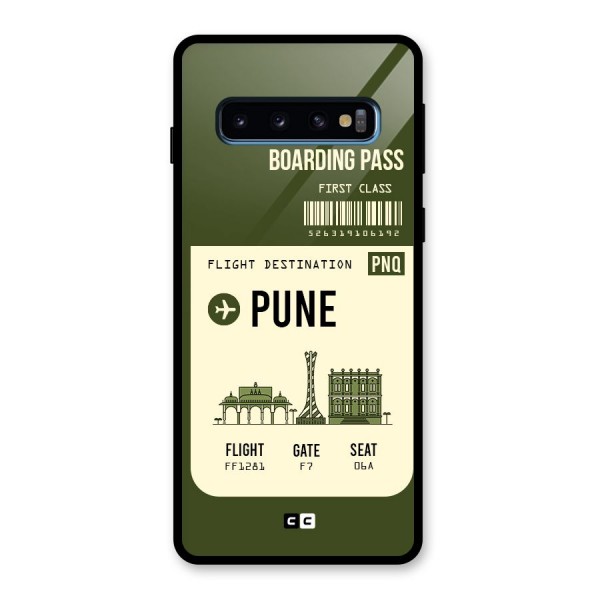 Pune Boarding Pass Glass Back Case for Galaxy S10