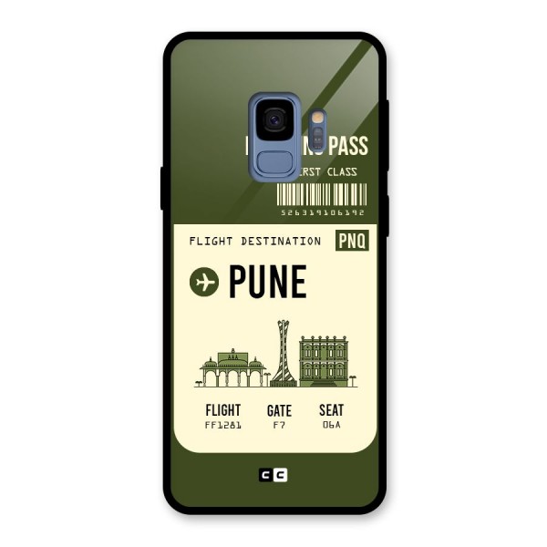 Pune Boarding Pass Glass Back Case for Galaxy S9