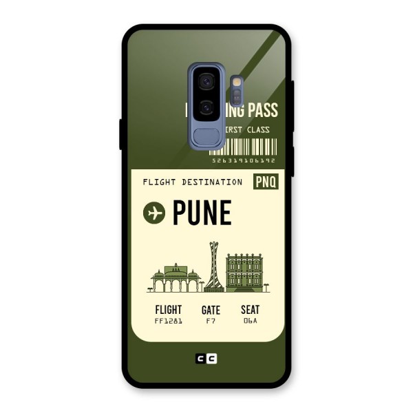 Pune Boarding Pass Glass Back Case for Galaxy S9 Plus