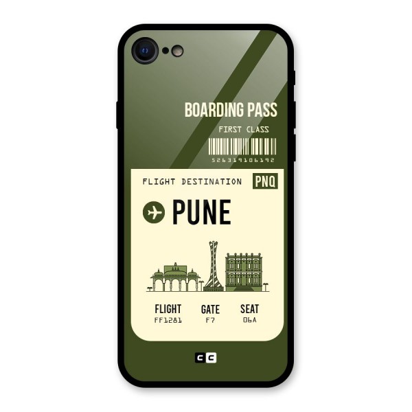 Pune Boarding Pass Glass Back Case for iPhone SE 2020