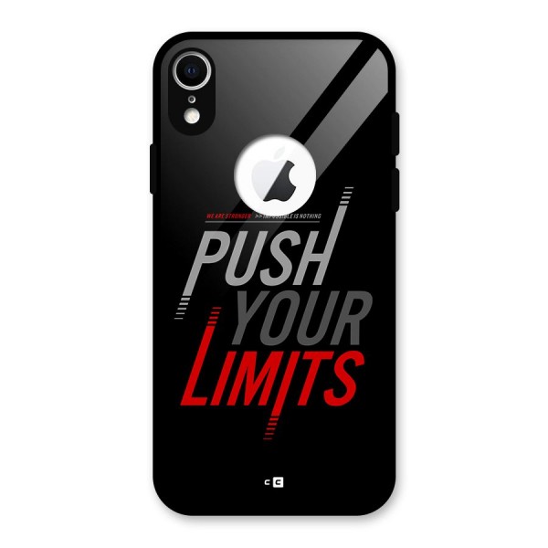 Push Your Limits Glass Back Case for iPhone XR Logo Cut