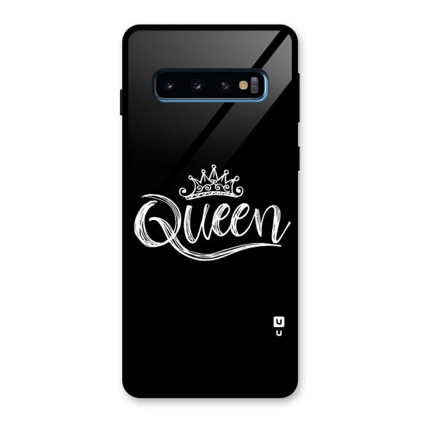 Queen Crown Glass Back Case for Galaxy S10