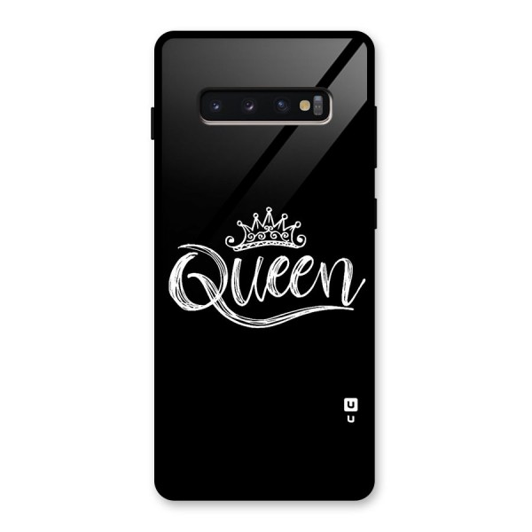 Queen Crown Glass Back Case for Galaxy S10 Plus