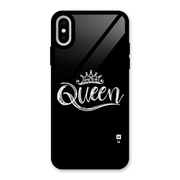 Queen Crown Glass Back Case for iPhone XS