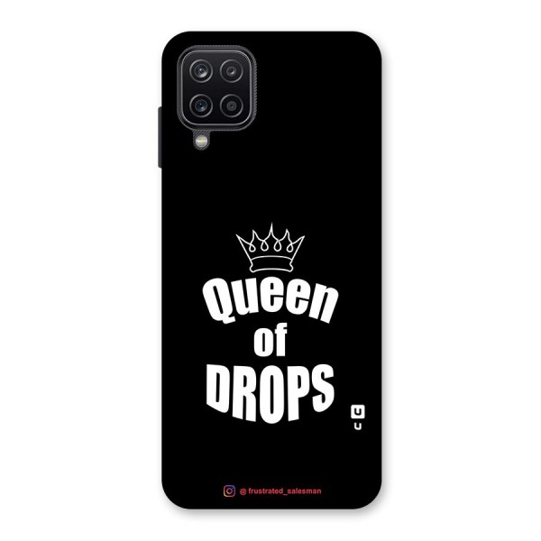 Queen of Drops Black Glass Back Case for Galaxy A12