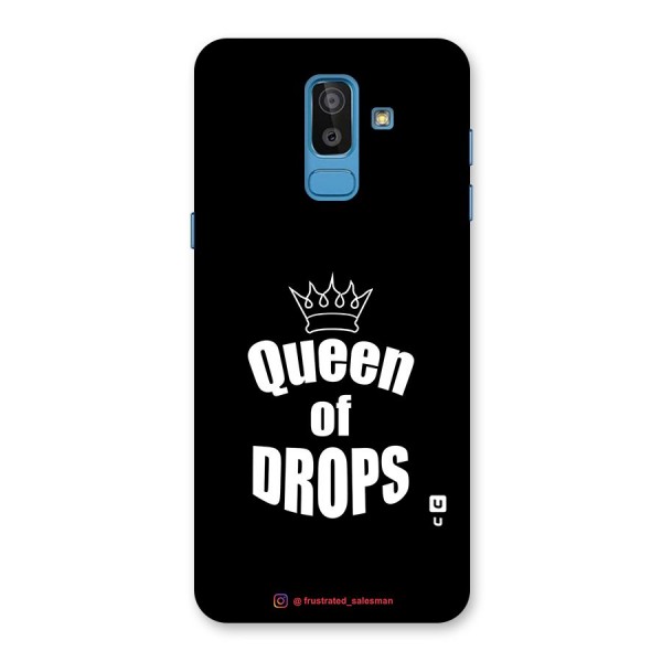 Queen of Drops Black Glass Back Case for Galaxy J8