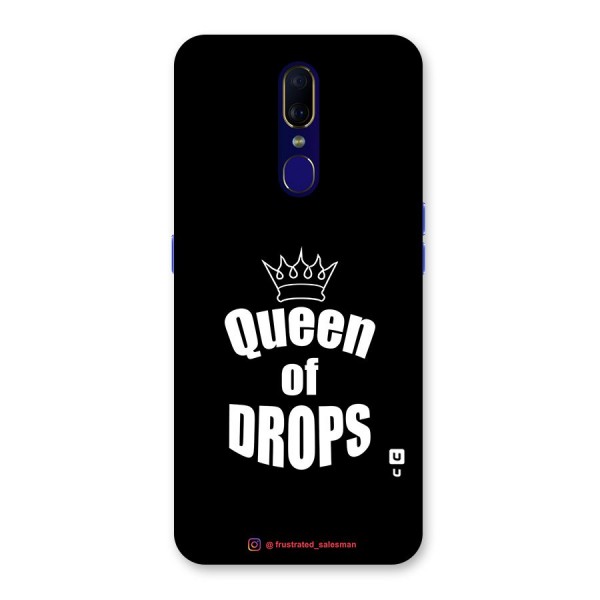 Queen of Drops Black Glass Back Case for Oppo F11