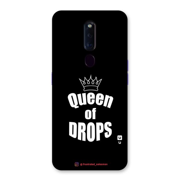 Queen of Drops Black Glass Back Case for Oppo F11 Pro