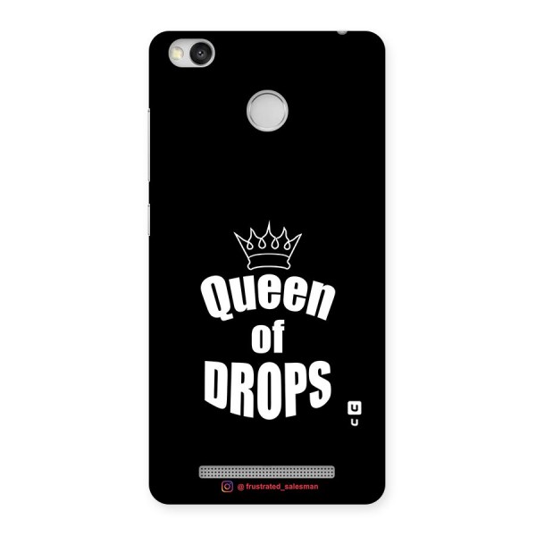 Queen of Drops Black Back Case for Redmi 3S Prime