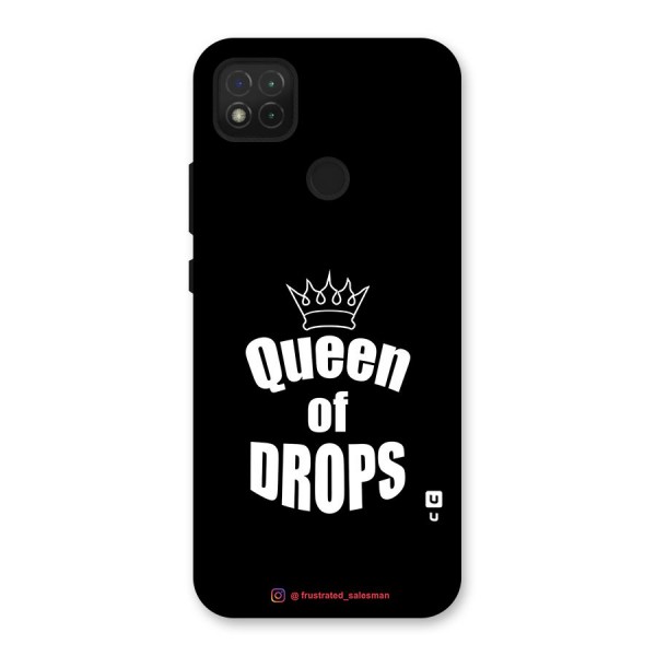 Queen of Drops Black Back Case for Redmi 9C