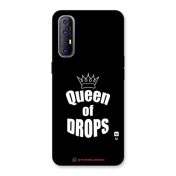 Queen of Drops Black Glass Back Case for Reno3 Pro