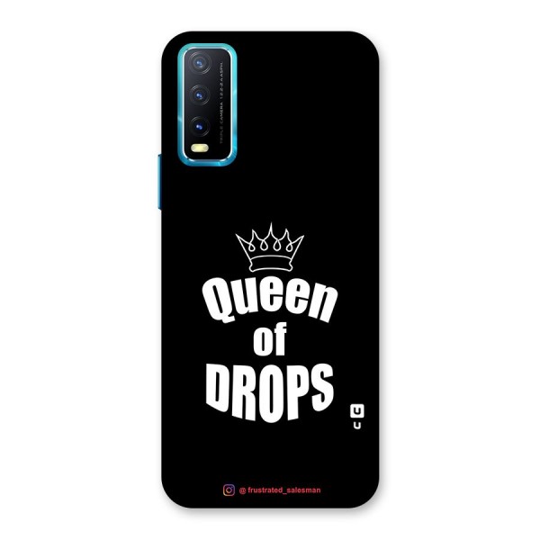 Queen of Drops Black Back Case for Vivo Y12s